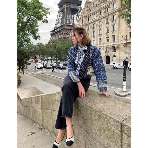 Women’s Pink Cropped Puffer Jacket Floral Printed Quilted Lightweight Coat - Picture 6 of 6